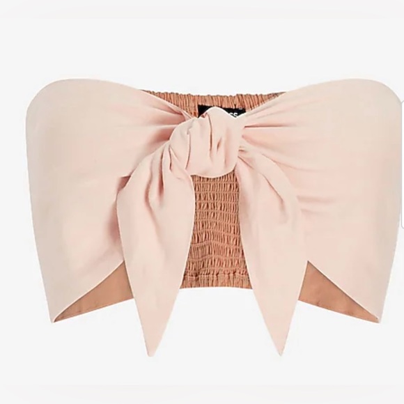 Express Tops - EXPRESS LINEN TIE BANDEAU TOP SZ XL. LIGHT PINK NWT RETAILS $44